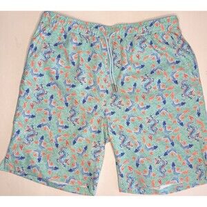 Peter Millar Crown Seaside Collection Swim Trunks Med Koi Fish Print Drawstring
